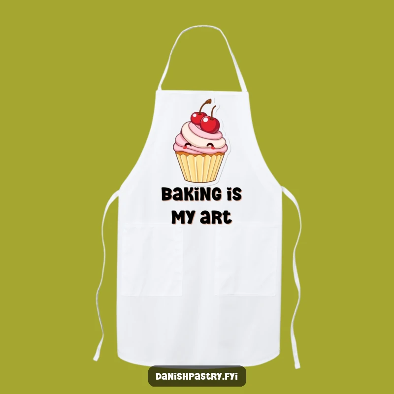 Funny Cupcake Bouncing Cherry Apron: Sweet Baker Frosting Kitchen Gift
