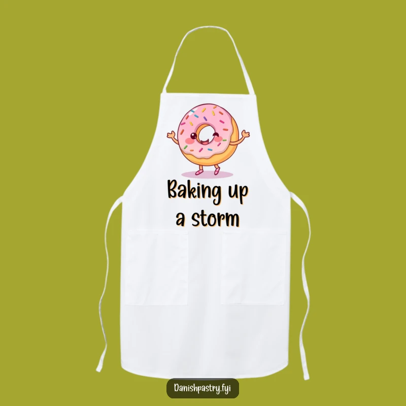 Funny Donut Frosting Dance Apron: Chef's Sweet Character Design, Perfect Funny Gift
