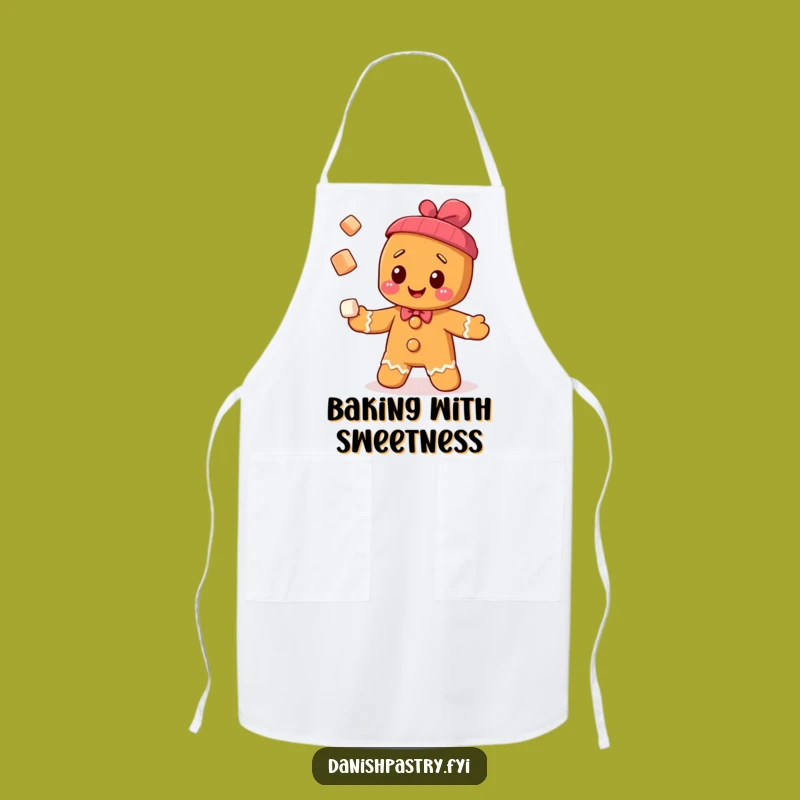 Funny Gingerbread Man Apron - Juggling Cubes Chef's Wear for Sweet Bakers