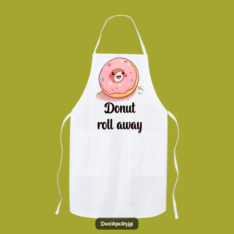 Funny Donut Rolling Down Hill Apron - Cook Up Laughs in the Kitchen