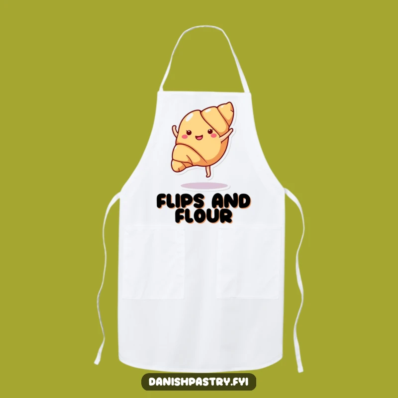 Funny Croissant Cartwheel Apron - Bake Up Some Laughs in the Kitchen