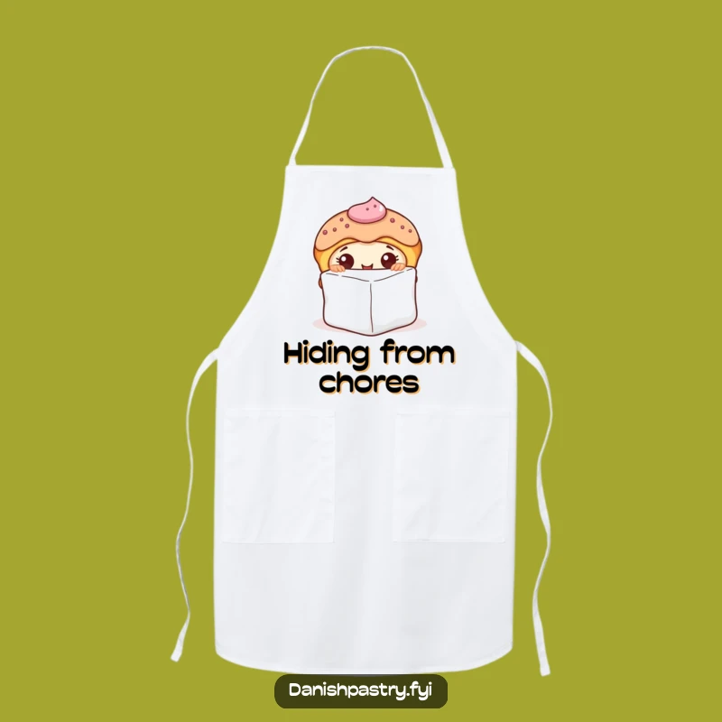 Funny Curious Danish Pastry Peeking Apron - Kitchen Whimsy Gift