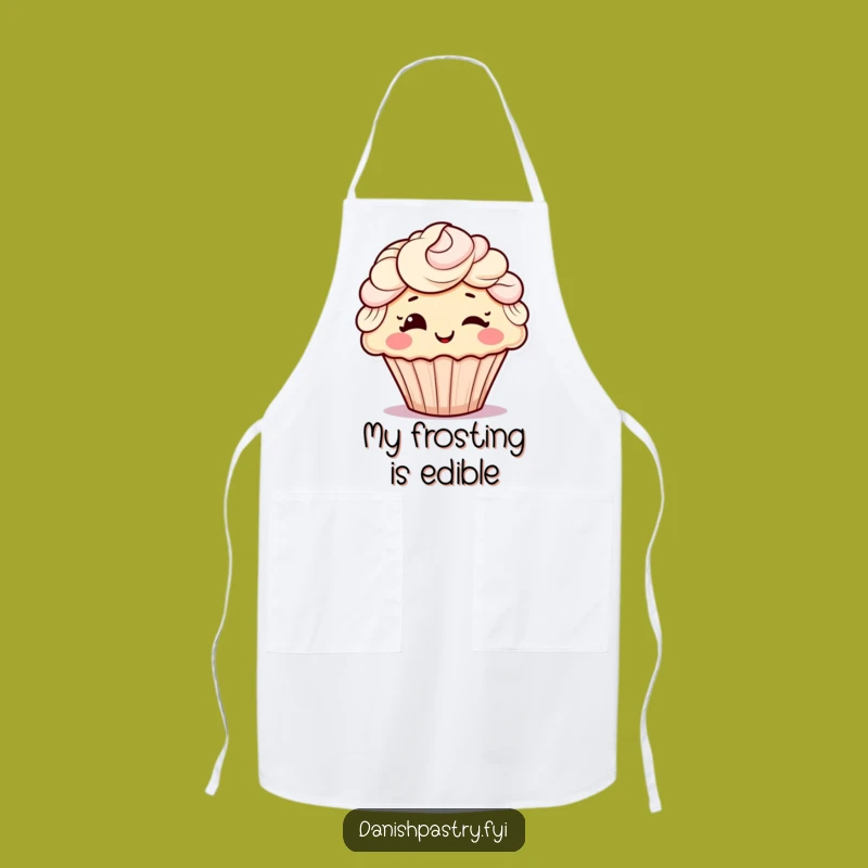Funny Winking Cupcake Apron: Cheerful Baker's Frosting Hair, Perfect Humorous Gift