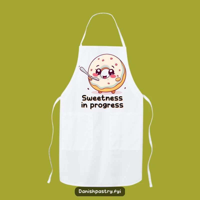 Funny Jelly Donut Apron: Delightful Pastry Chasing Spoon, Kitchen Fun Gift