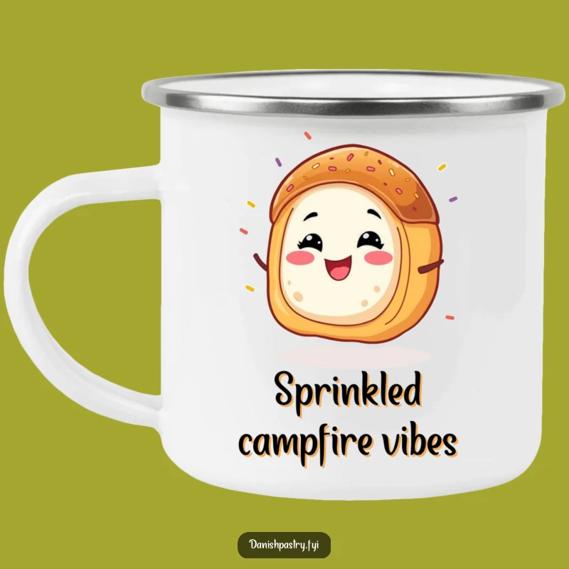 Funny Danish Pastry Wiggle Camping Mug: Outdoor Sprinkled Joy Gift