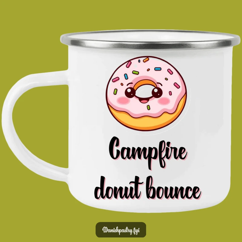 Funny Donut Bounce Camping Mug: Outdoor Sweetness Gift
