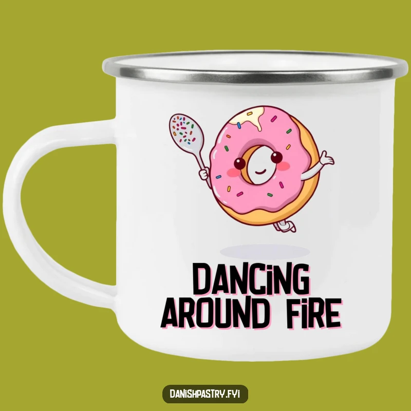 Funny Donut Dancing Camping Mug: Sweet Adventures and Fun Gift