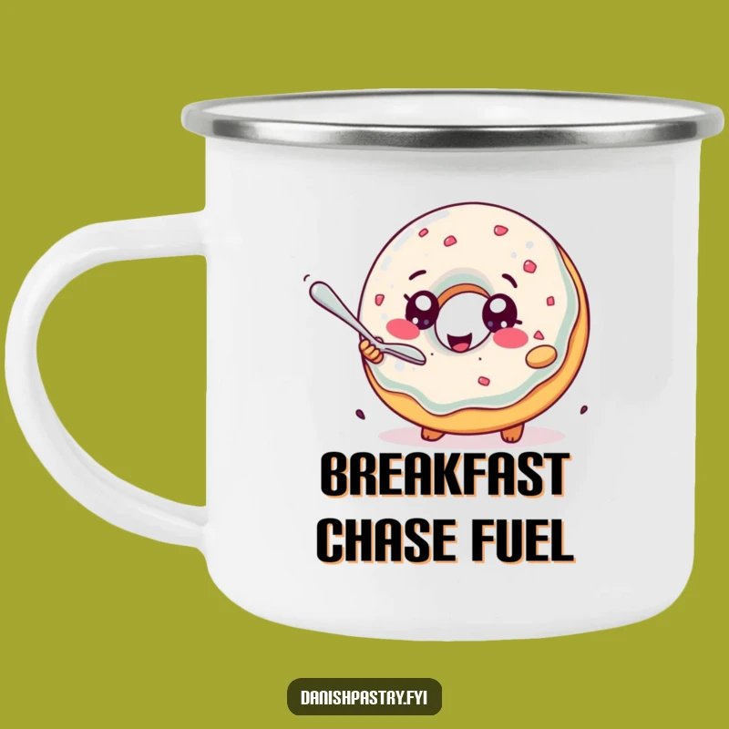 Funny Jelly Donut Camping Mug: Durable Pastry Chasing Spoon, Outdoor Adventure Gift