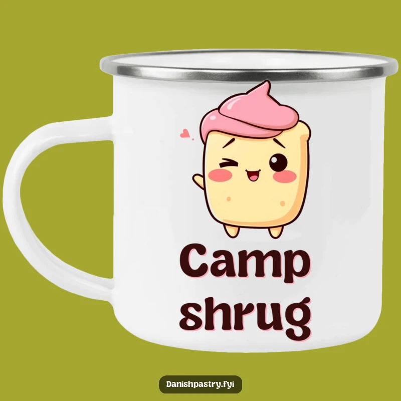 Funny Scone Shrug Camping Mug - Playful Dessert Companion