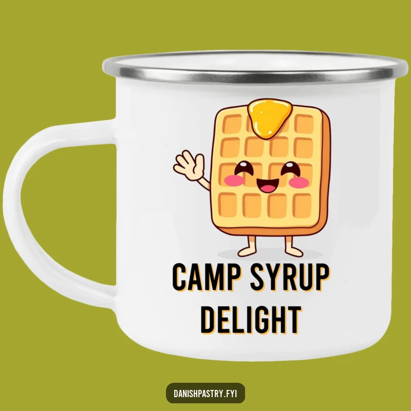 Funny Waffle Camping Mug - Syrup Dripping Outdoor Breakfast Gift