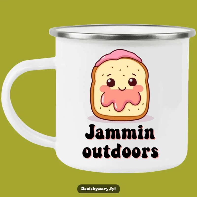 Funny Scone Jam Wave Camping Mug - Adventure with Sweet Baked Good Humor, Perfect Gift