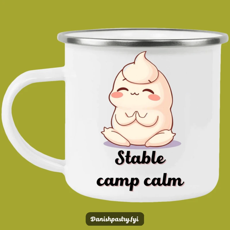 Funny Panna Cotta Yoga Camping Mug - Wobbly Dessert Outdoor Zen Gift