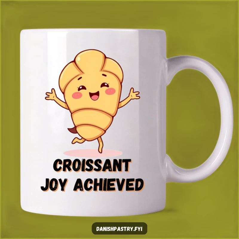 Funny Almond Croissant Jig Mug - Delightful Pastry Dance Gift for Joyful Mornings
