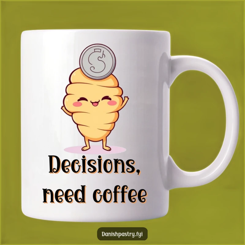 Funny Croissant Coin Flip Mug: Mischievous Pastry Fun Gift