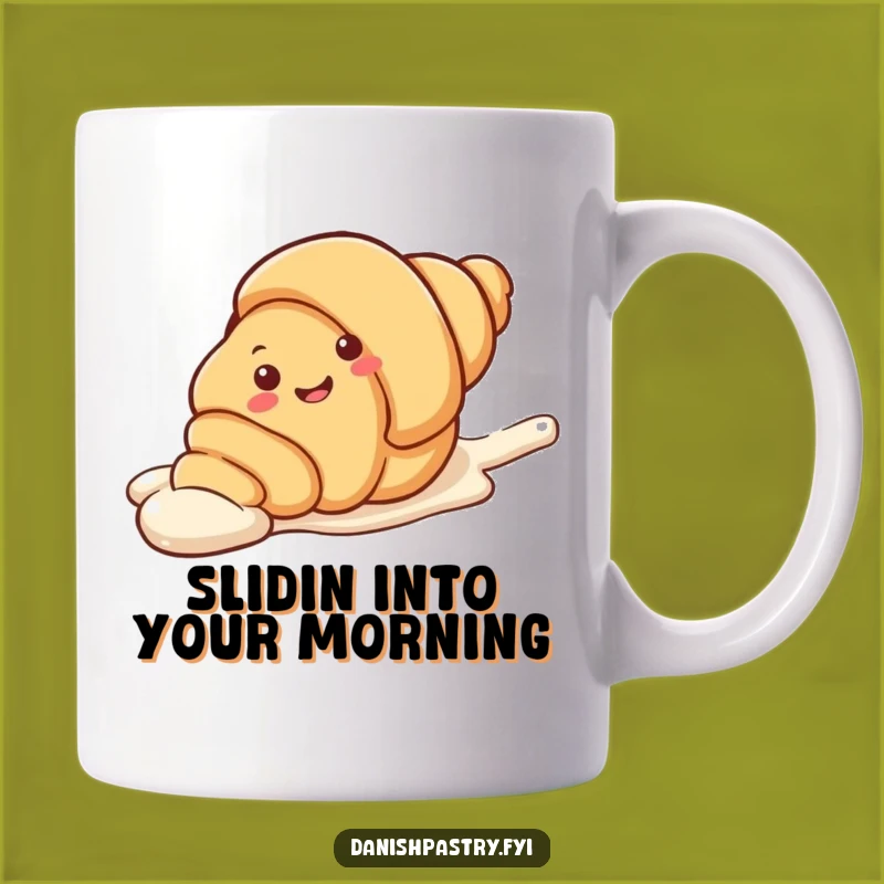 Funny Croissant Sliding Mug - Sweet Humor, Playful Pastry, Perfect Funny Gift!