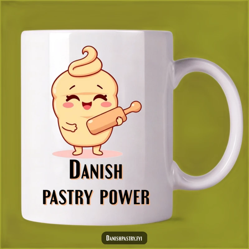 Funny Danish Pastry Rolling Pin Mug - A Whimsical Baking Gift for Pastry Lovers