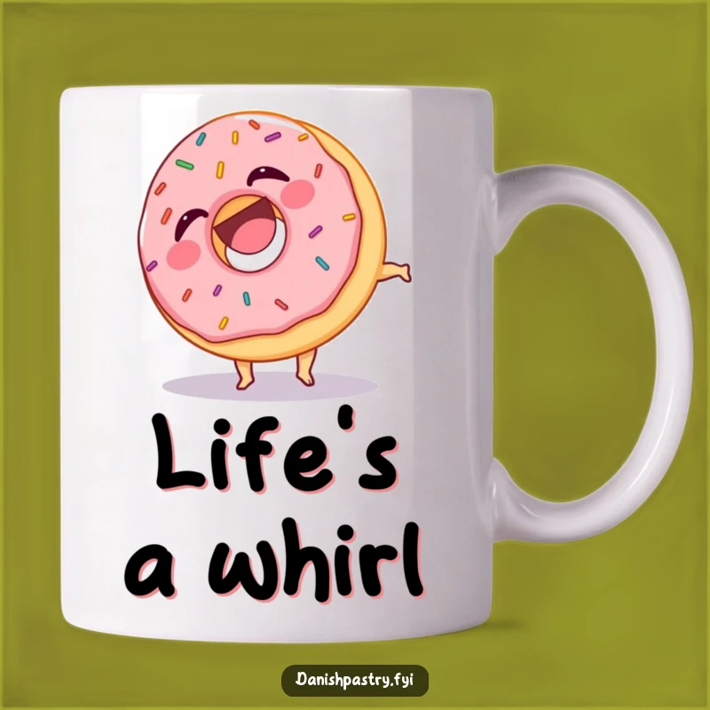 Funny Donut Somersault Mug: Laughing Sprinkle Treat, Perfect Humorous Gift