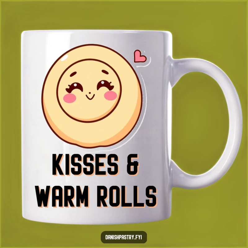 Funny Cinnamon Roll Mug: Sweet Kiss Pastry Character Gift for Sweethearts