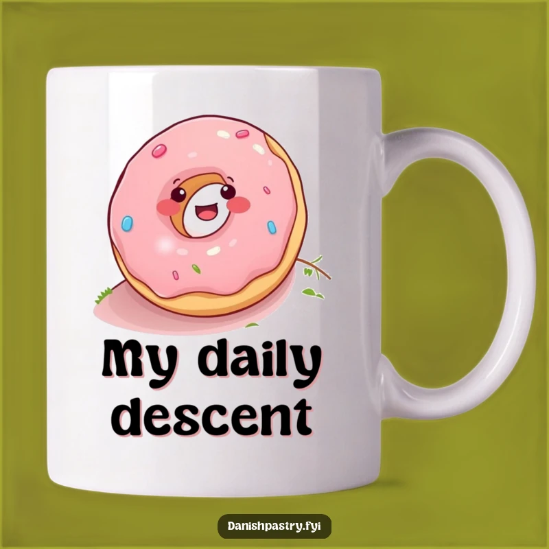 Funny Donut Rolling Down Hill Mug - A Hilarious Treat for Coffee Lovers