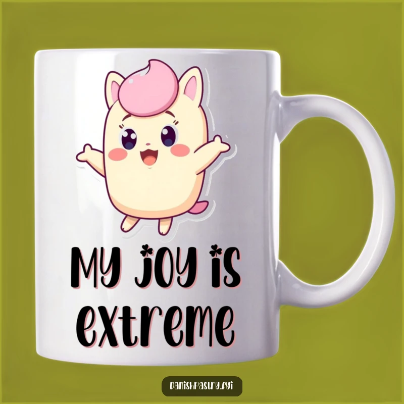 Funny Twinkie Mug: Excited Character Jumping for Joy, Perfect Funny Gift!