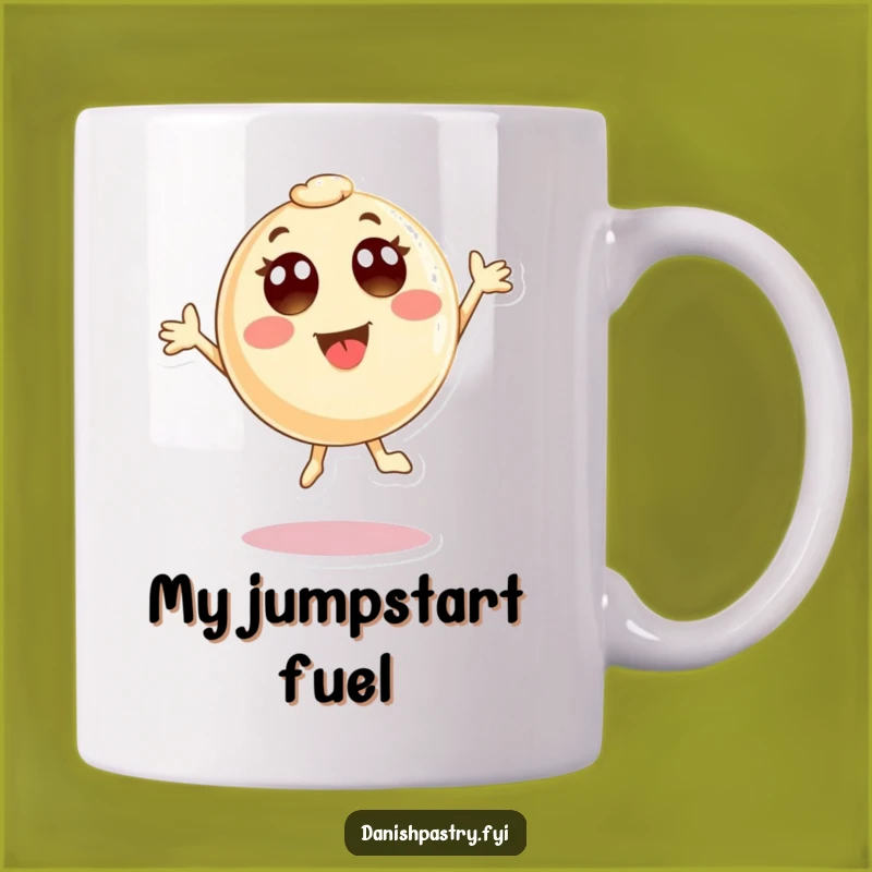 Funny Pastry Jump Mug - Joyful Baked Good Character, Perfect Funny Gift!
