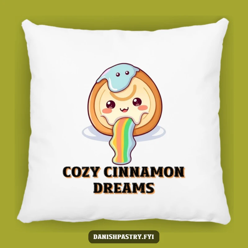Funny Cinnamon Roll Pillow: Cozy Comfort with a Sweet Rainbow