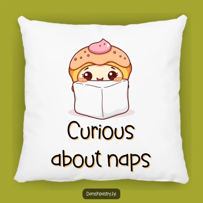 Funny Curious Danish Pastry Peeking Pillow - Comfy Sweet Accent Gift