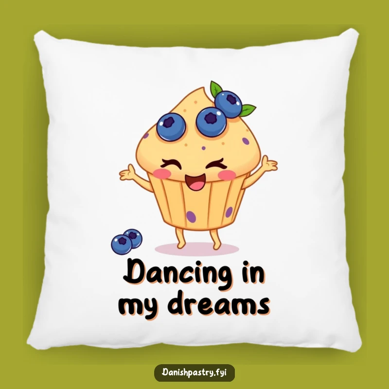 Funny Dancing Muffin Pillow - Cozy Comfort with Blueberry Smiles!