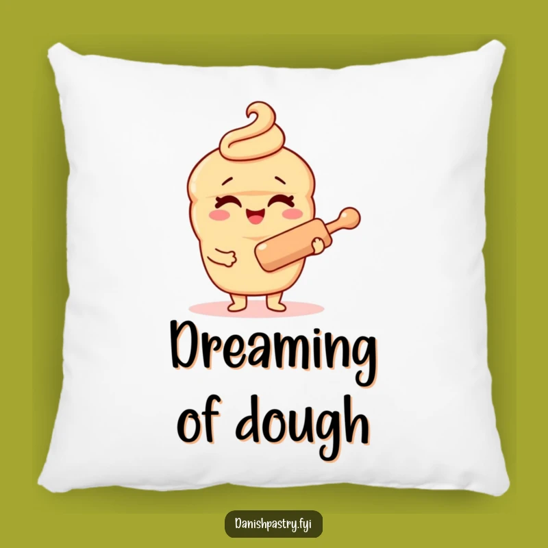 Funny Danish Pastry Pillow - Cozy Winking Baker Cushion for Fun Decor