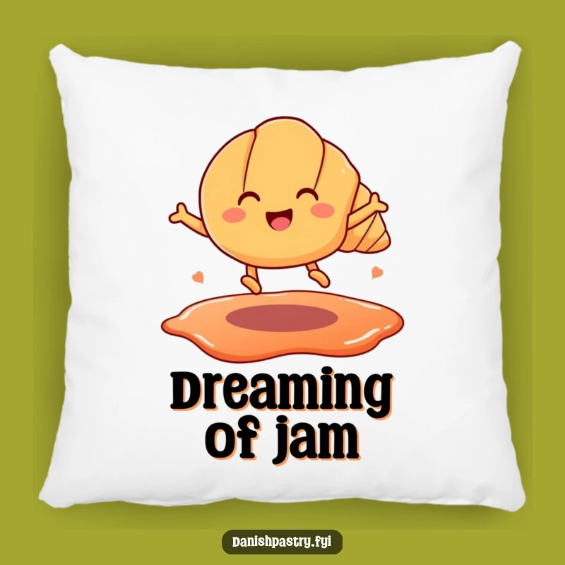 Funny Croissant Jam Leap Pillow: Cozy Pastry Character Cushion, Perfect Funny Gift