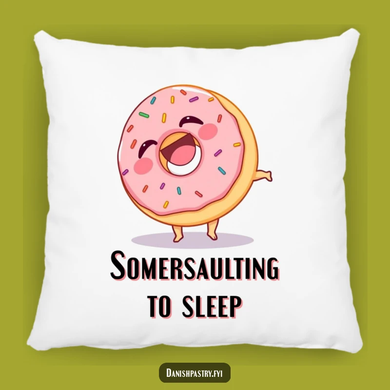 Funny Donut Somersault Pillow: Cozy Laughing Sprinkles Cushion, Perfect Humorous Gift