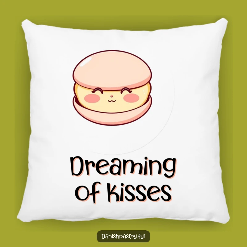 Funny Kissing Macaron Pillow: Cozy Rosy Cheek Cushion, Perfect Humorous Gift