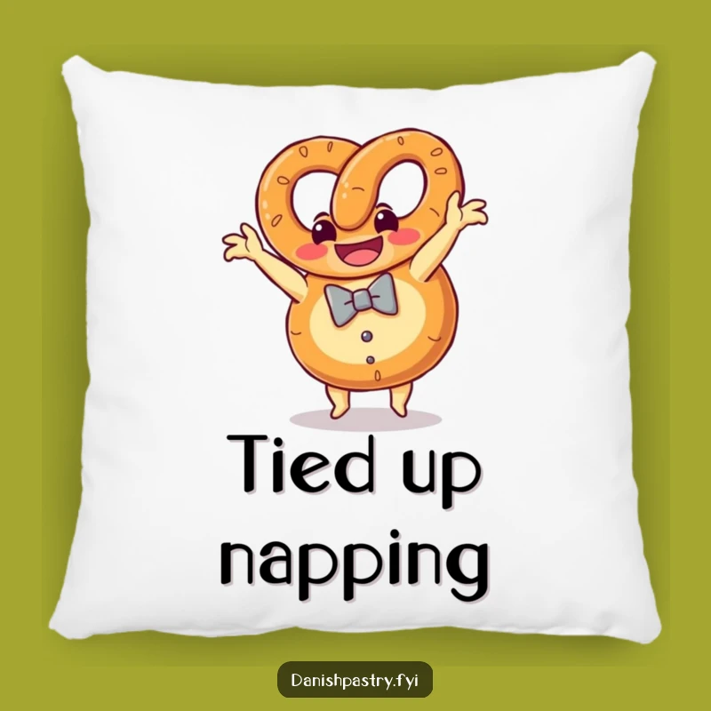 Funny Pretzel Somersault Pillow: Cozy Bow Tie Accent Decor Gift