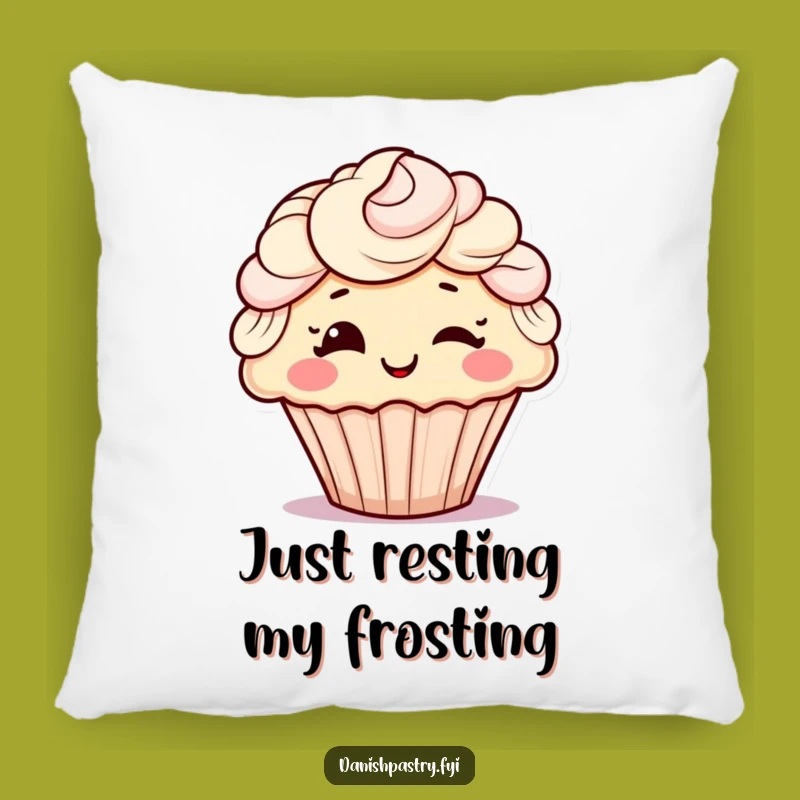 Funny Winking Cupcake Pillow: Cozy Frosting Hair Cushion, Perfect Humorous Gift