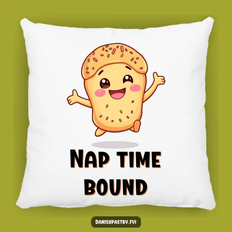 Funny Danish Pastry Leap Pillow: Cozy Sprinkled Comfort, Perfect Gift