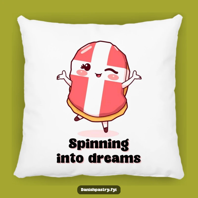 Funny Danish Flag Pastry Pirouette Pillow: Cozy Playful Accent, Gift