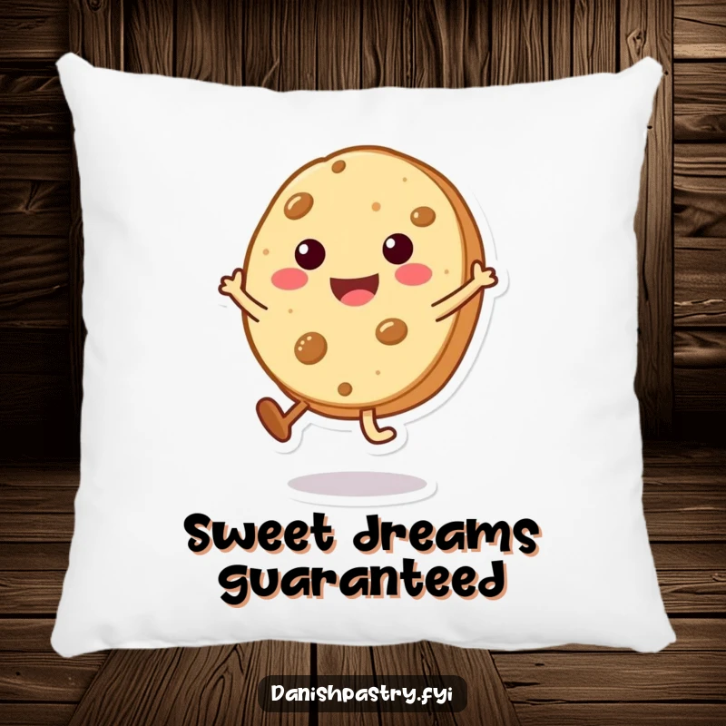Funny Cookie Cartwheel Pillow with a beaming character doing a tiny cartwheel, providing cozy comfort and a touch of sweet humor.