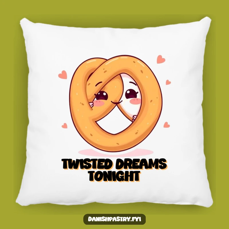 Funny Happy Pretzel Twists Pillow - Cozy & Playful Snack Accent Gift