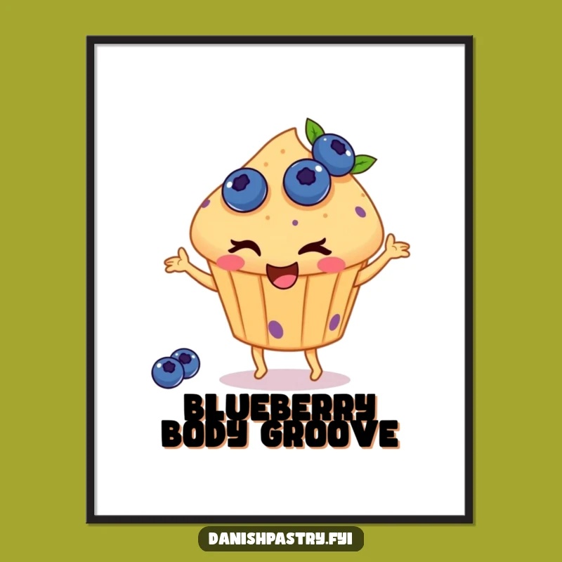 Funny Dancing Muffin Digital Art - Instant Blueberry Joy!