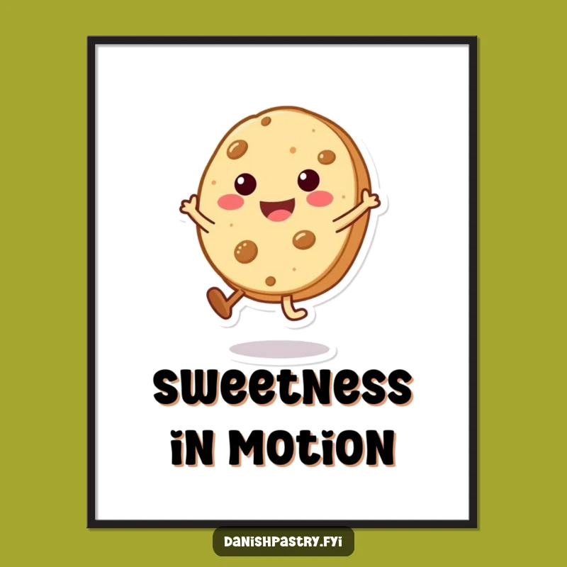 Funny Cookie Cartwheel Digital Print: Instant Sweet Wall Art with Playful Charm