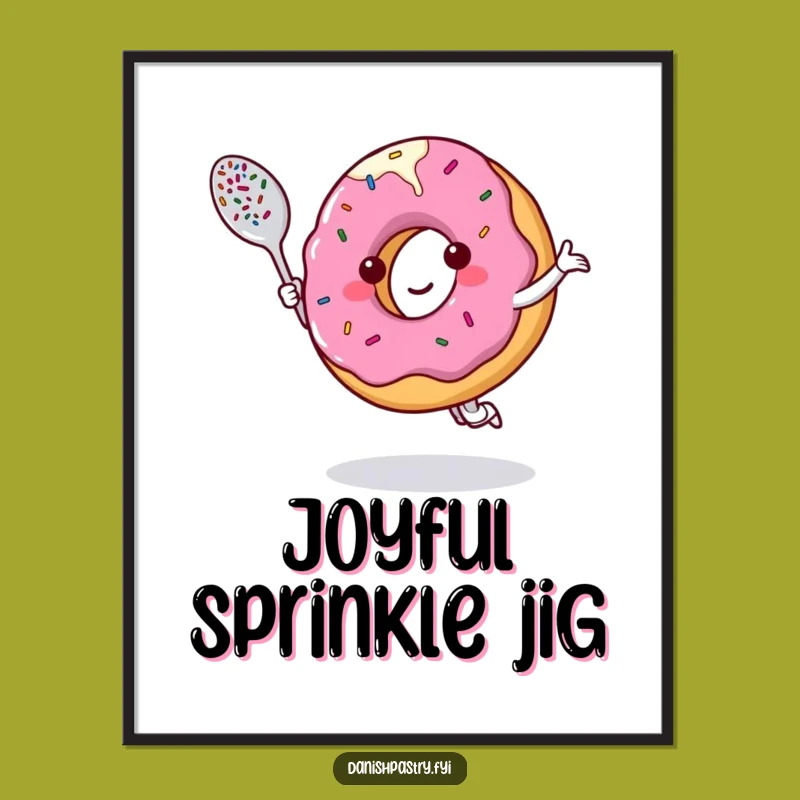 Funny Donut Dancing Digital Art: Sweet Decor and Hilarious Gift