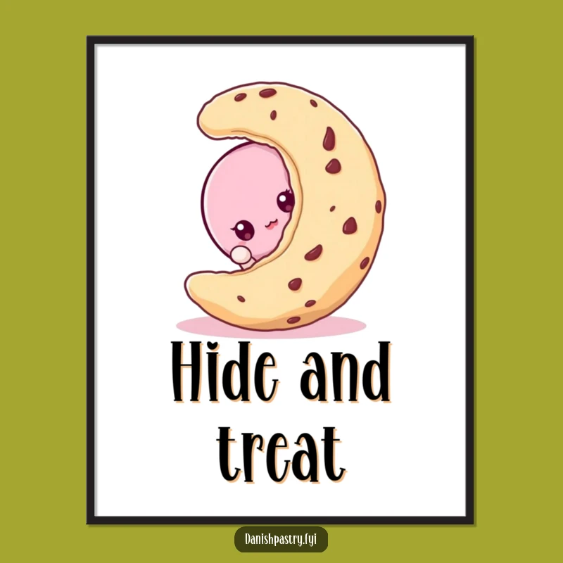 Funny Macaroon Peeking Digital Art - Curious Dessert Decor Print