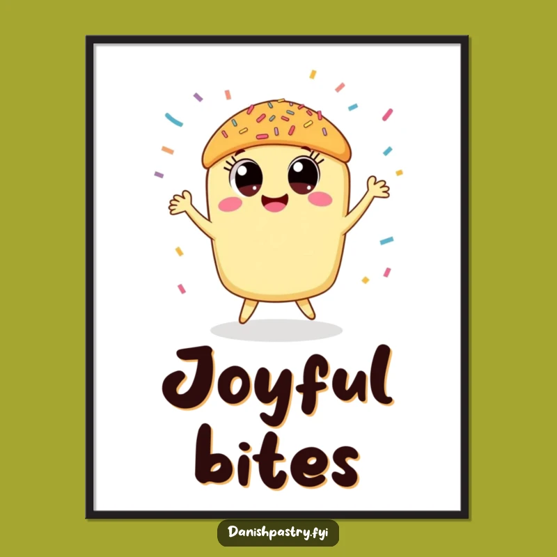 Funny Pastry Dance Digital Art, Sweet Treat Wall Decor for Homes