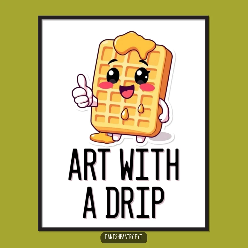 Funny Waffle Syrup Thumbs-Up Digital Art: Bring Deliciously Humorous Vibes to Your Space