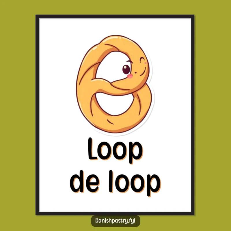 Funny Pretzel Spin Digital Art: Instant Salty Decor, Perfect Funny Gift