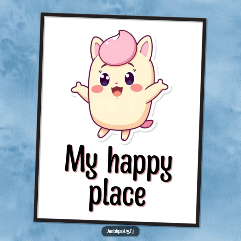 Funny Twinkie digital art print, excited character jumping for joy, instant download with hilarious energy.