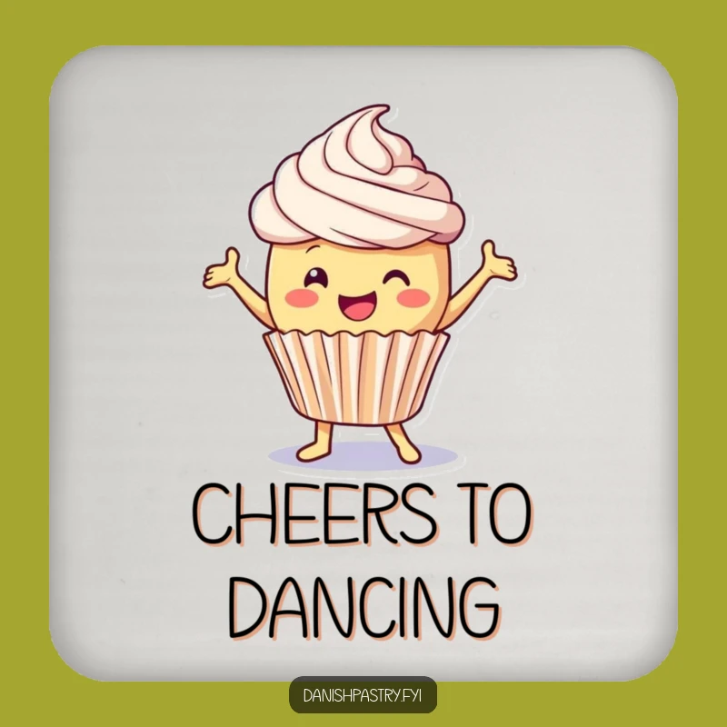 Funny Cupcake Dance Coaster - Protect Surfaces with Sweet Humor