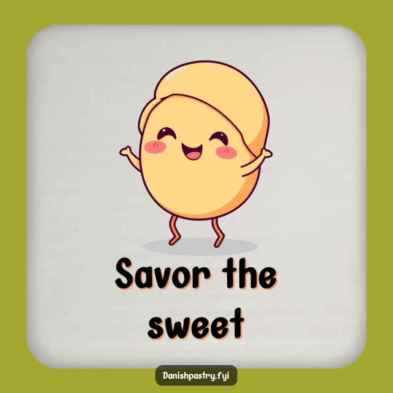 Funny Croissant Jig Coaster: Smiling Pastry Dance Drink Protector Gift