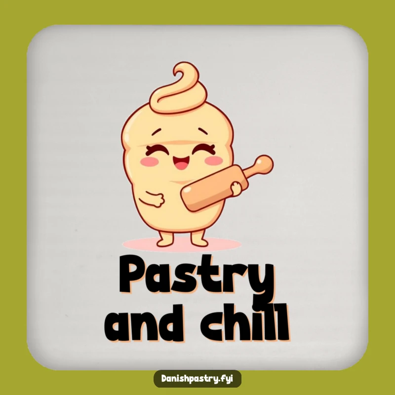 Funny Danish Pastry Coaster - Winking Baker Set for Tabletop Humor