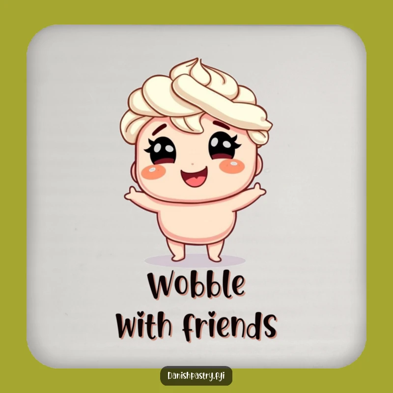 Funny Danish Wobble Coasters: Whipped Cream Protection, Hilarious Pastry Bar Gift